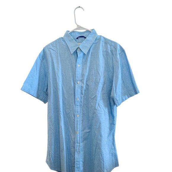 Teddy Stratford Light Blue Oxford Short Sleeved Button Down w Zip Fit - Size 5 - Picture 3 of 14